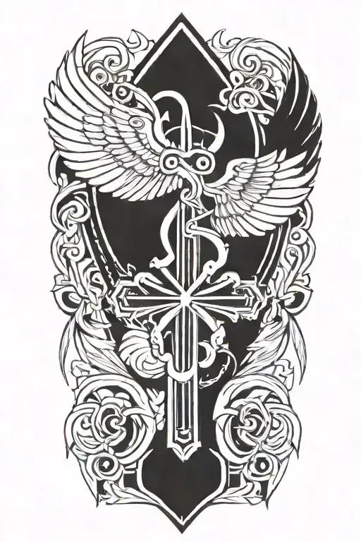 Wings And Ankh Symbol