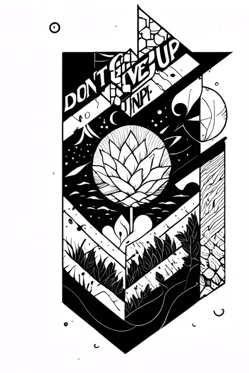 A Geometric Tattoo That Show Dont Give Up And Fightig And Nature