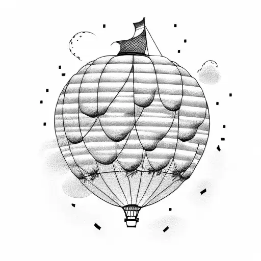 Hot Air Balloon With An Ocean Wave