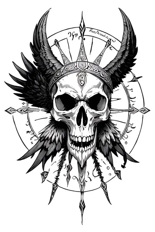 Vikings Vegvisir Raven Skull