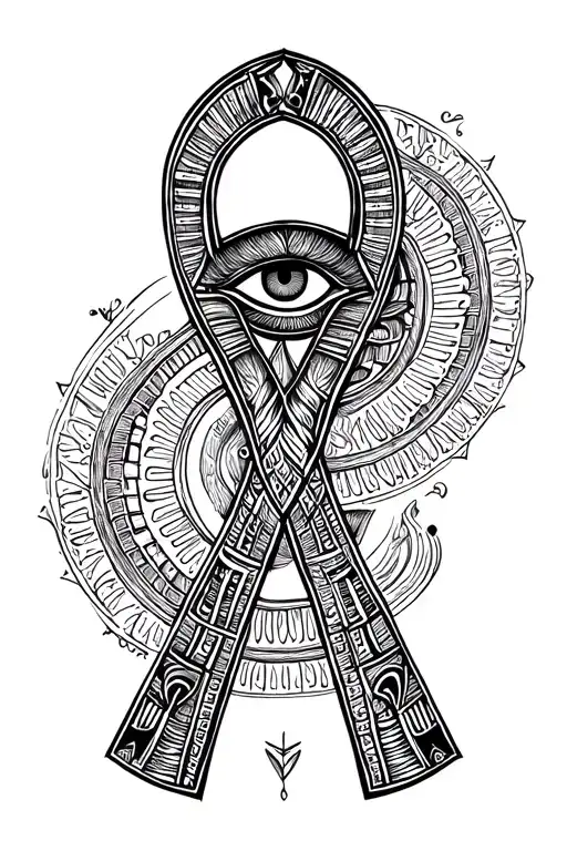 Ankh And Eye Of Ra