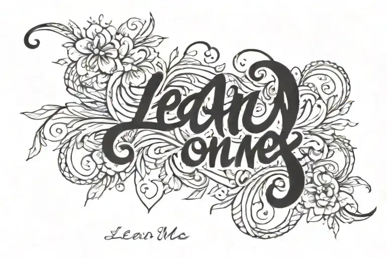 Lean On Me Written In Cursive Letters