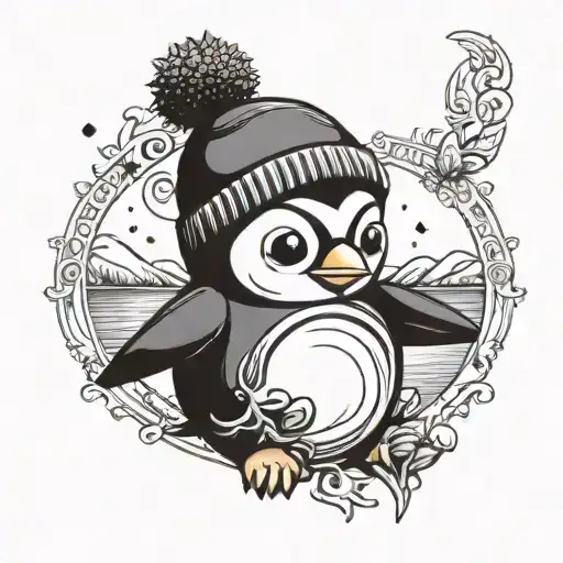 Chibi Penguin Wearing A Beanie