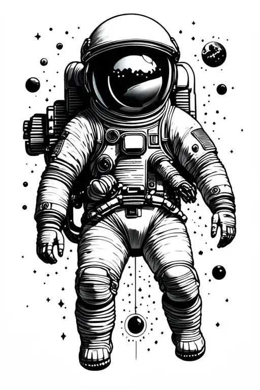 Astronaut Floating In Space