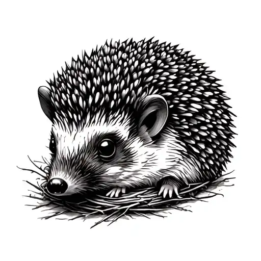 Hedgehog Profile In Nest