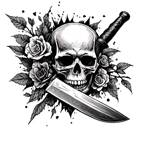 Skull And Knife
