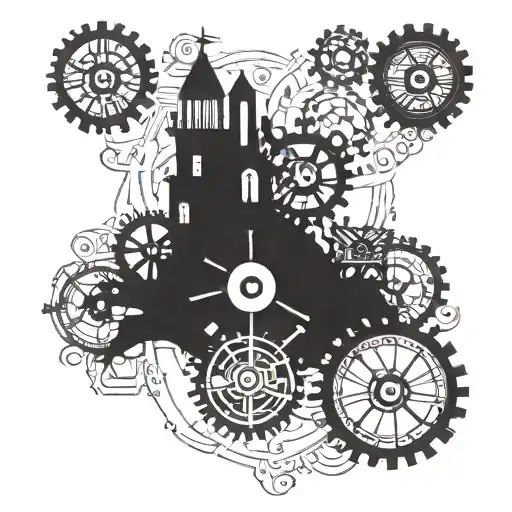 Incorporate Intricate Gears And Clockwork Into A Family Tree Design