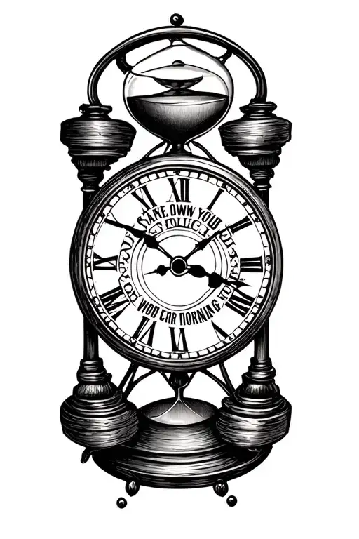 Clock With Hourglass With The Text Stare Down Your Competition Each Morning