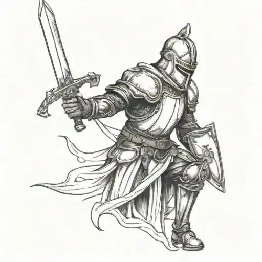 A Swedish Knight Weilding A Sword