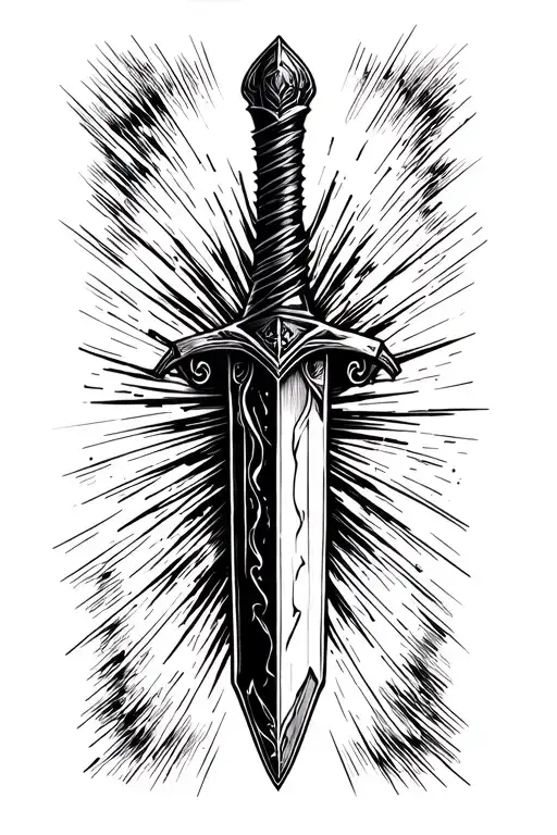 Big Cool Black Dagger On Forearm Tattoo Simplistic And Powerful