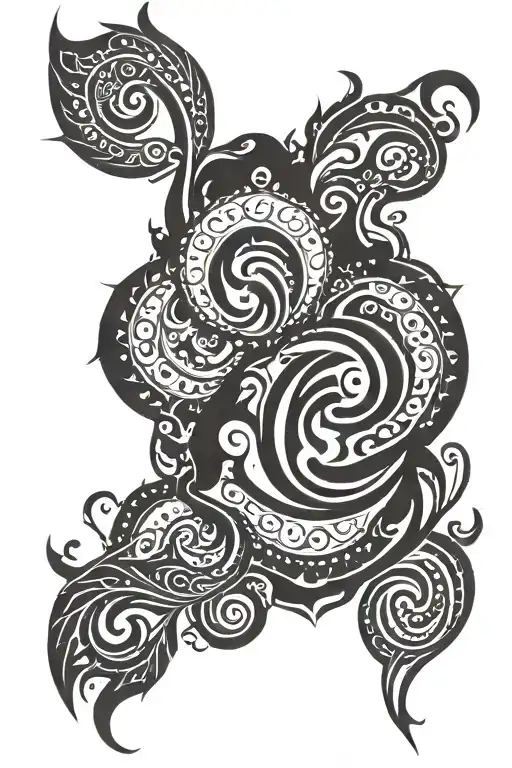 Tribal Patterns With Water And Fire