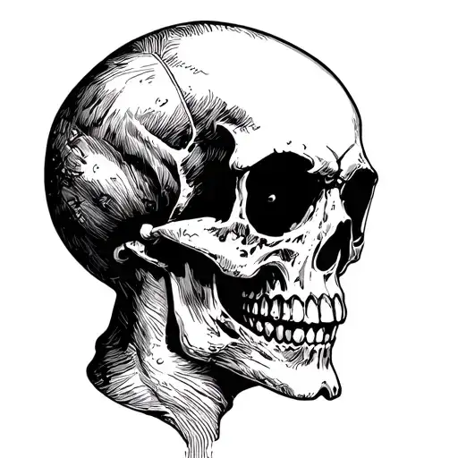 Side Profile Skull Looking Through Binoculars