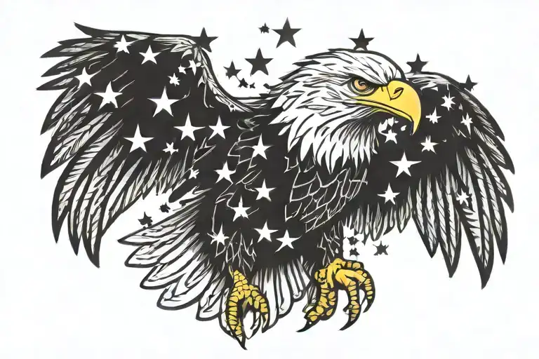 Bald Eagle With Stars