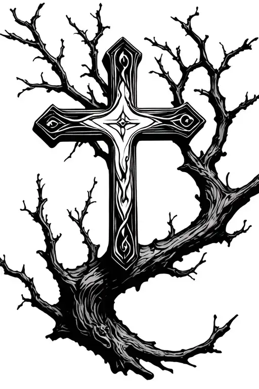 Christian Cross Out Of A Branch