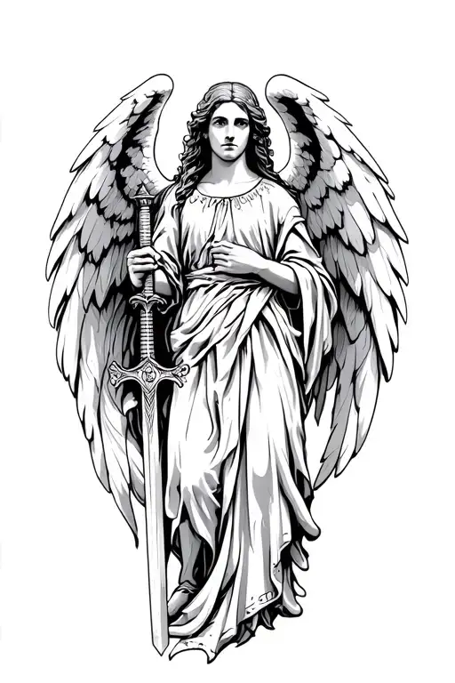 Angel Holding A Sword