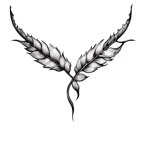 2 Roman Leaves Intertwined