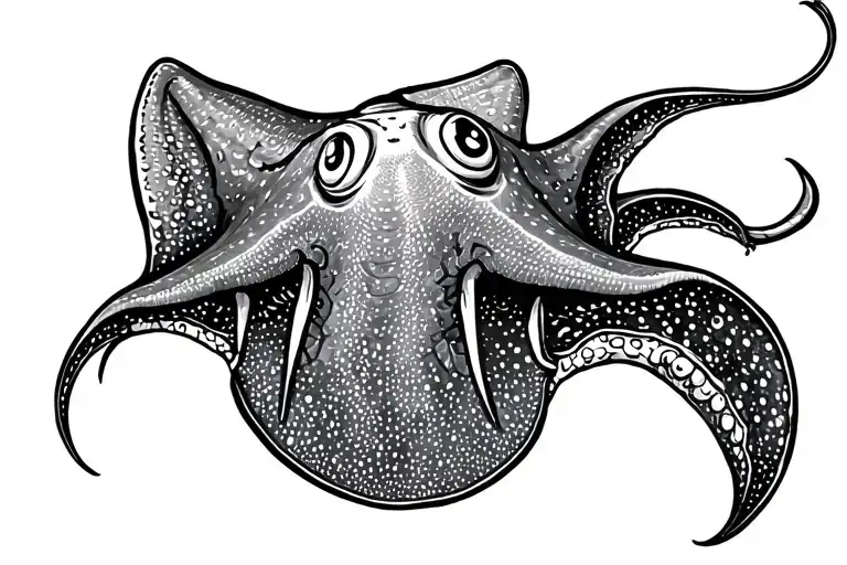 Cartoon Stingray Ocean Jump