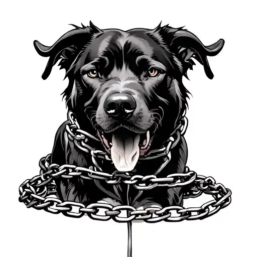Hellhound With Chain Wrapped Around