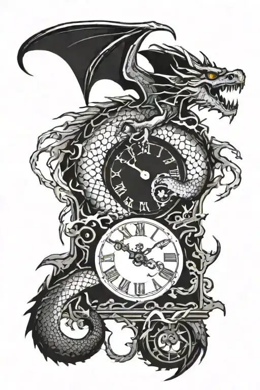 A Long Dragon And A Clock