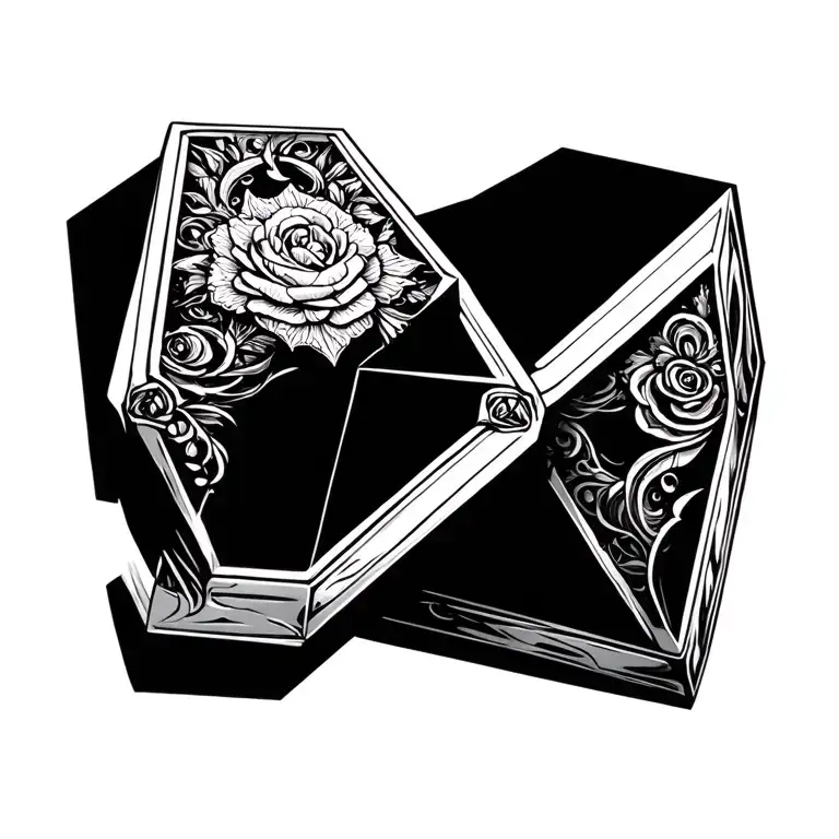 Vodka Bottle Shaped Like Coffin Adorned With Intricate