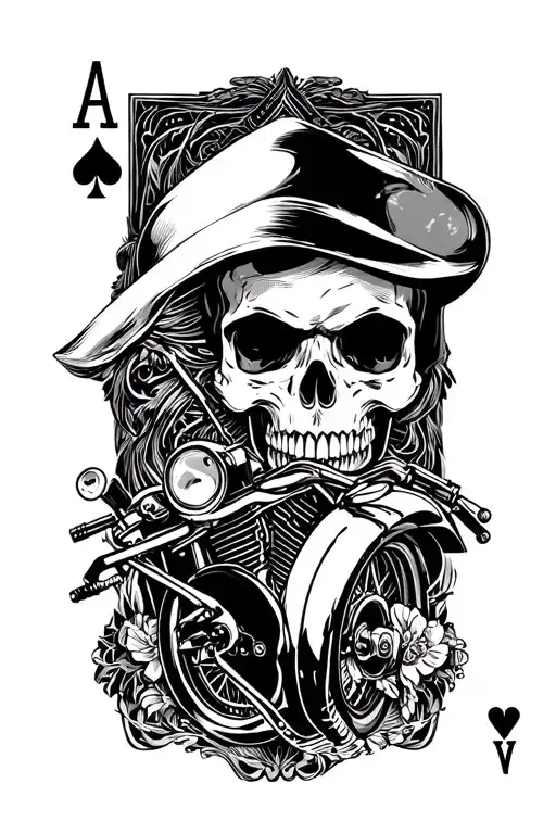 Ace Of Spades And Motorcycle