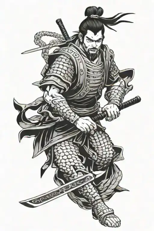 Nude Samurai Warrior With A Mythical Demon Twist