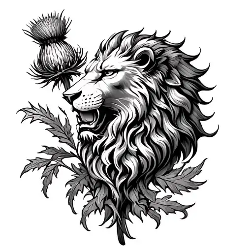 Combine A Rampant Lion And A Scottish Thistle In A Unique Way