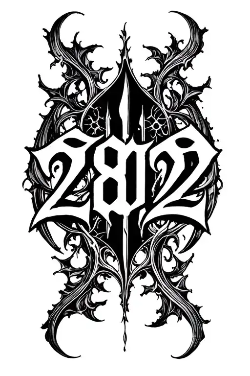 2802 In A Dark Gothic Font