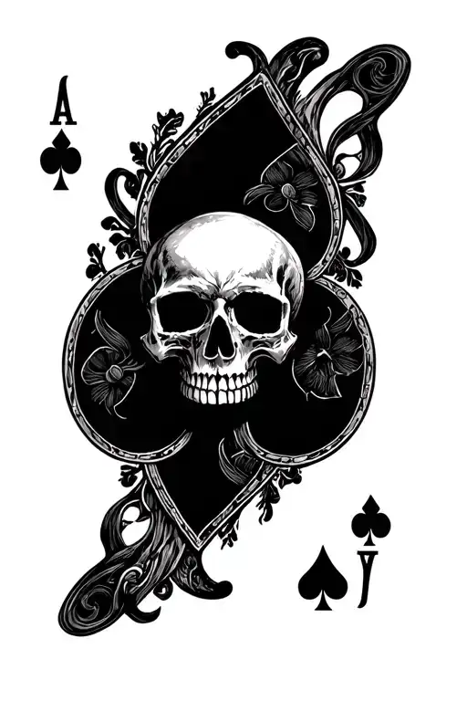Ace Of Spades With A Skull In The Center