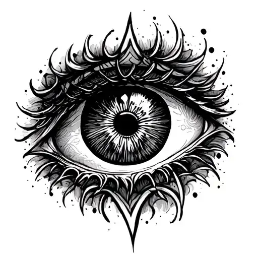 Eye Tattoo With A Mexican Element Inside The Iris Of The Eye