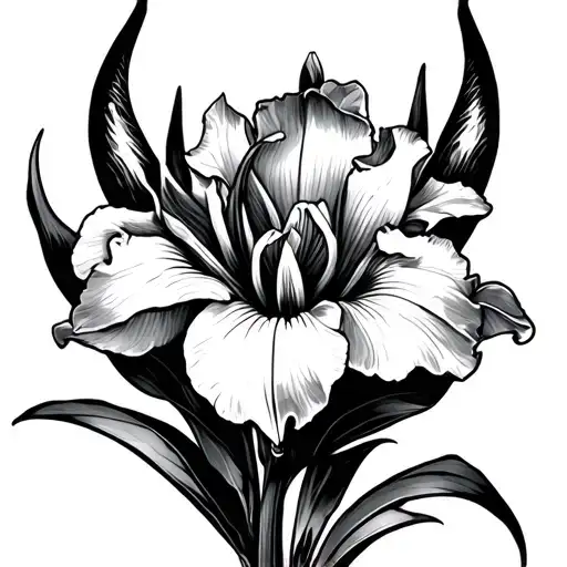 Iris Flower And Devil
