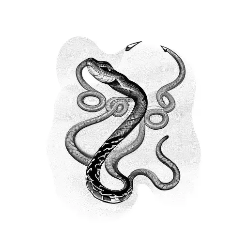 A Snake Forming The Shape Of A Musical Instrument