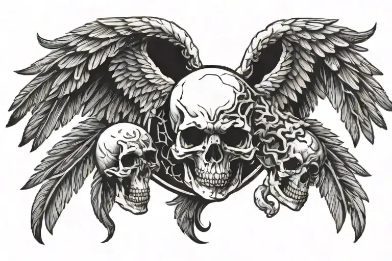 Double Headed Eagle Holding A Skull