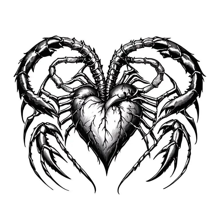 Warrior Heart And Scorpion Surrounded