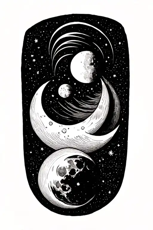 Phases Of The Moon Going Around The Arm