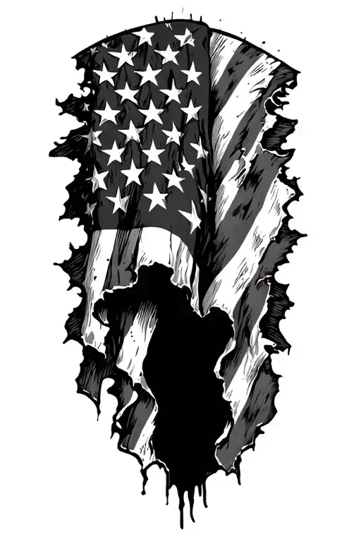 American Flag Ripped Ends
