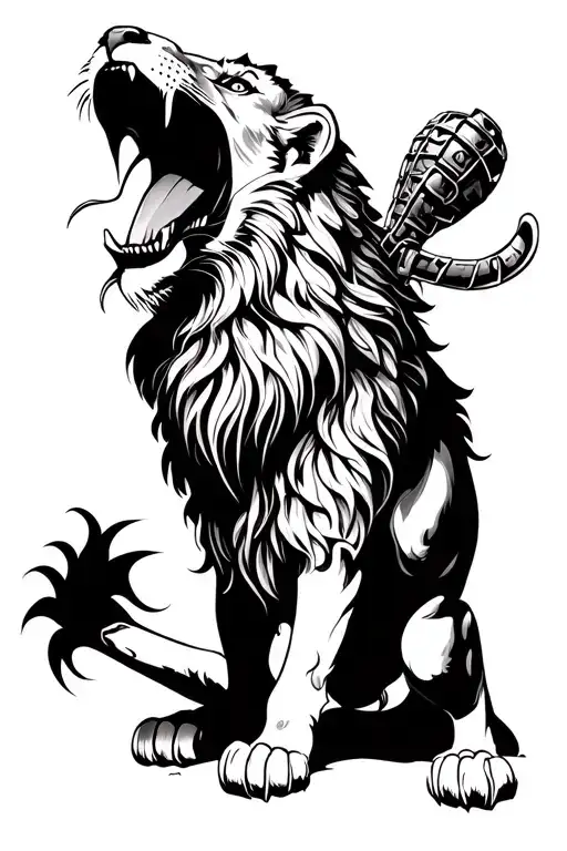 Catcher And Lion Roaring