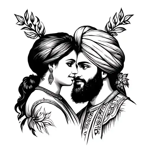Punjab Logo Mother And Father And Son Tattoo Featuring