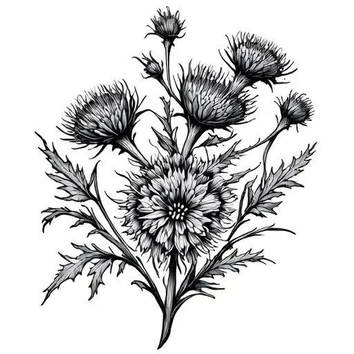 Scottish Thistles On Forearm