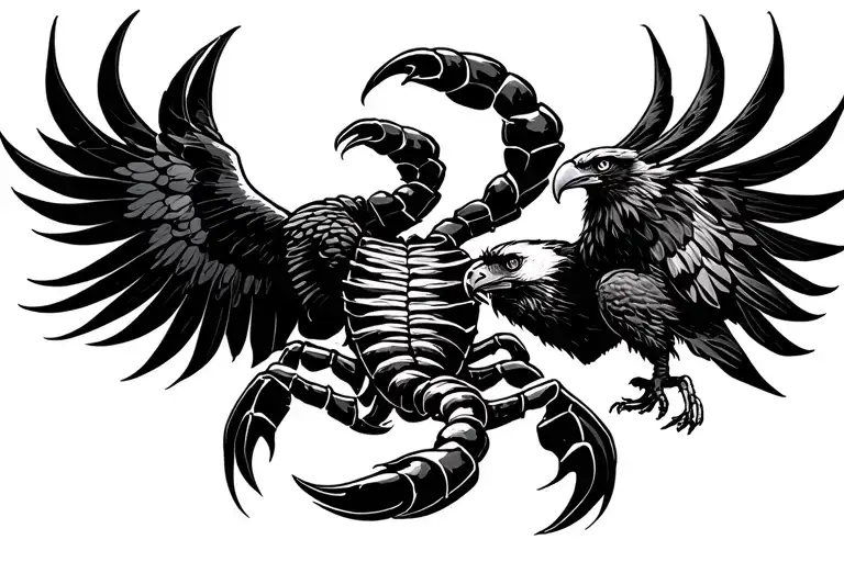 Scorpion And Eagle Fighting