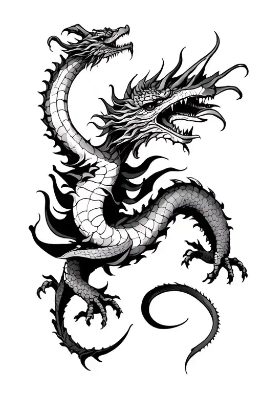 Wrap Dragon Arm Tattoo Design Featuring