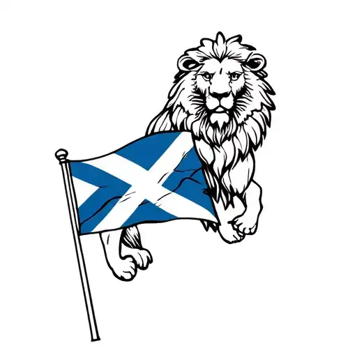 Lion Holding Scotland Flag