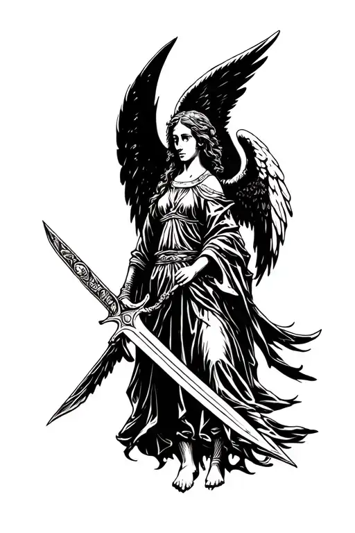 Angel Holding A Sword