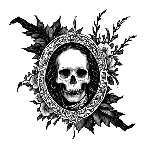 Memento Morti Writing Neck Tatoo Design