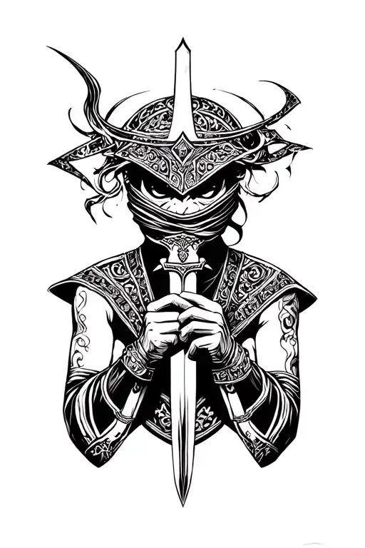 Arabian Culture Evil Whos Face Is Covered Holding A Dagger And Show Perseverance