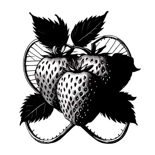 Two Strawberries Like Intertwined Tennis Rackets Crossing Eachother