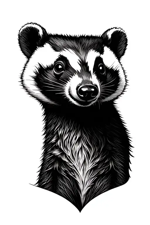European Badger Face
