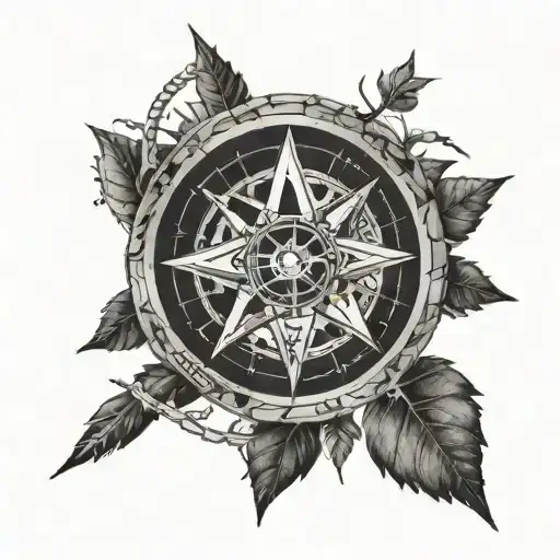 Combine Elements Of A Bicycle Wheel And A Compass To Symbolize Exploration And Adventure