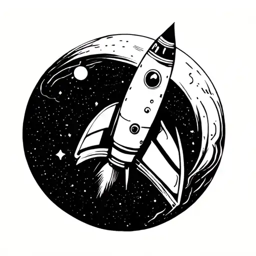 Space Rocket Ship Minimalist