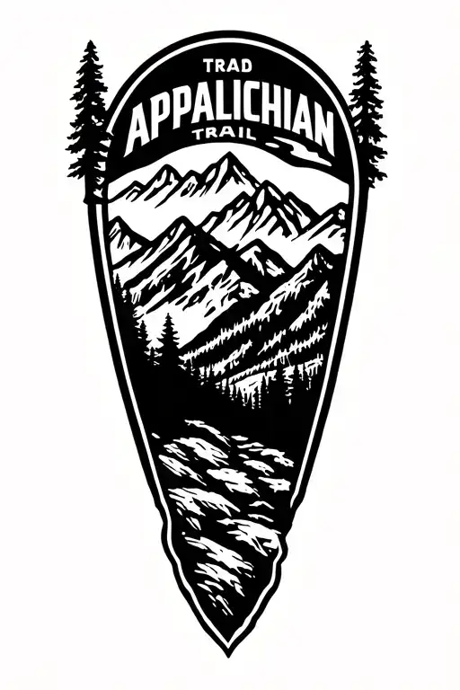 Appalachian Trail Logo With Mountains